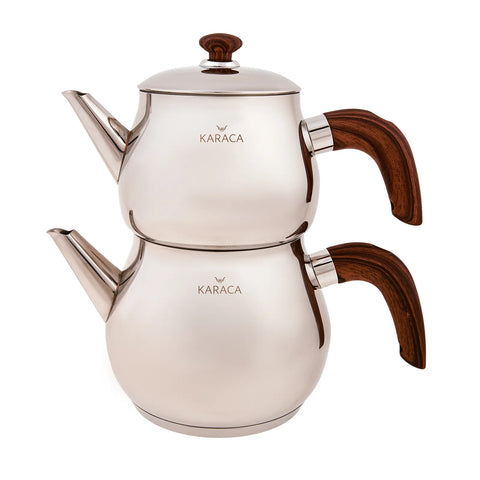 Karaca Silva Stainless Steel Teapot Set, Silver