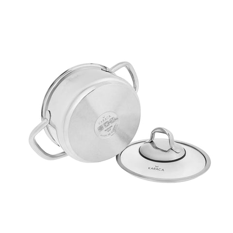 Karaca Granada 8-Piece Stainless Steel Induction Cookware Set, Silver