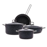 Karaca Biogranite Steel Plus 7-Piece Non-Stick Induction Cookware Set, Black