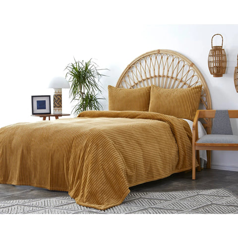 Karaca Home Joena Bedspread Set, Double, Mustard