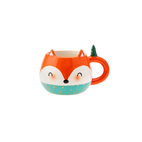 Karaca New Year Christmas Fat Fox Ceramic Mug, 380ml, Multi