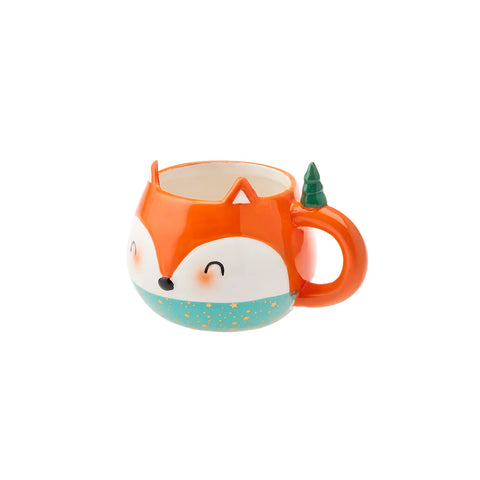 Karaca New Year Christmas Fat Fox Ceramic Mug, 380ml, Multi