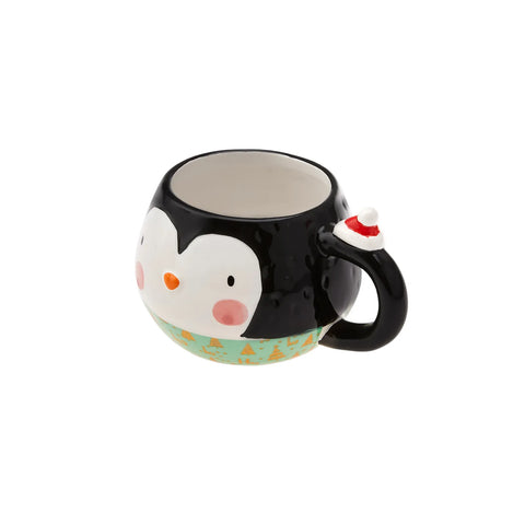 Karaca New Year Christmas Fat Penguin Ceramic Mug, 380ml, Multi