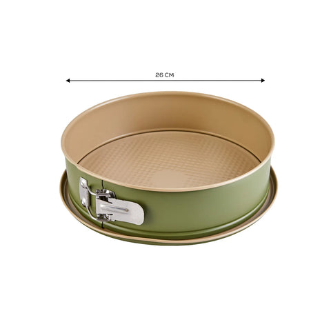 Karaca Jennese Non-Stick Metal Springform Bakeware Set, 2 Piece, 26cm, Green