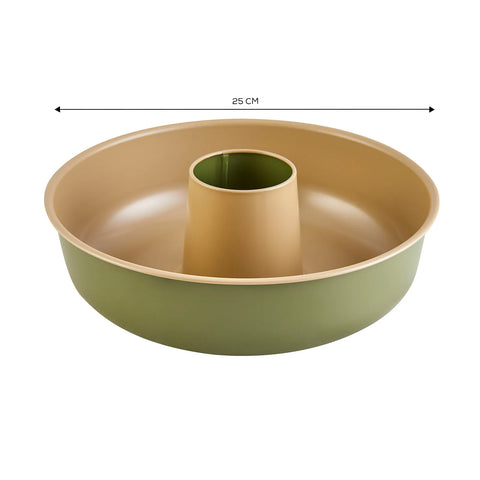 Karaca Jennese Savarin Non-Stick Metal Cake Tin, 25 cm, Green