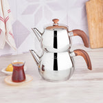 Karaca Silva Stainless Steel Teapot Set, Silver