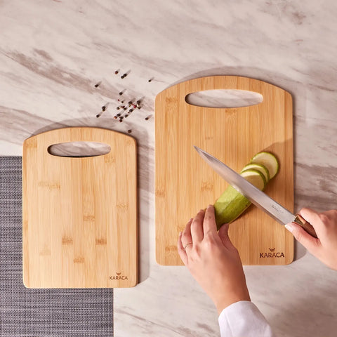 Karaca Stark 2 Piece Bamboo Chopping Board Set, Wood