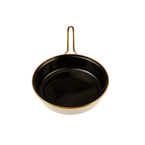 Karaca Retro 2-Piece Enamel Induction Pan Set, Cream Gold