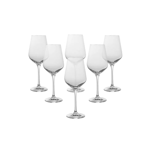 Karaca Krs 6 Piece Crystal Glass Wine Glasses Set, 390ml, Transparent