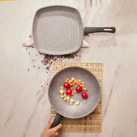 Karaca Gris Biogranite 2-Piece Pan Set, Grey