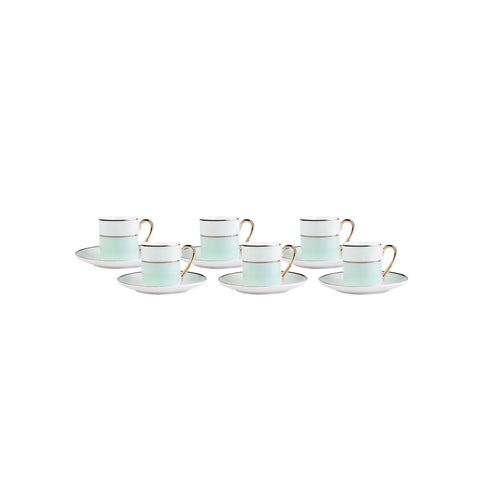 Karaca Lana 12 Piece Porcelain Espresso Turkish Coffee Cup Set for 6 People, 90ml, Multi