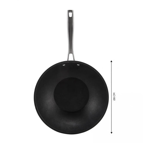 Karaca BioDiamond Pro Non-Stick Induction Wok Pan, 28cm, Black