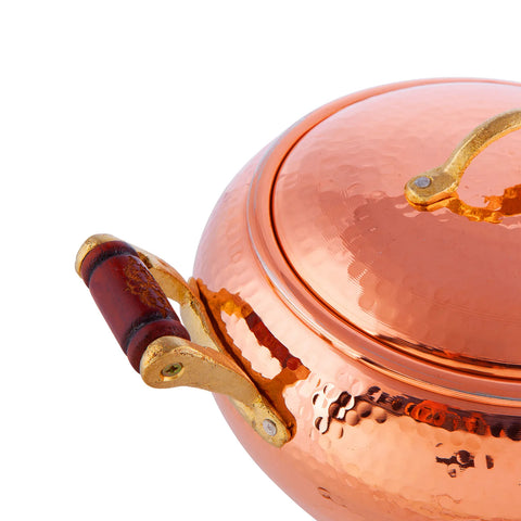 Karaca Mesopotamia Copper Shallow Casserole with Lid, 20cm, Copper