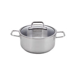 Karaca Galaxy Stainless Steel Induction Stockpot with Lid, 18cm, Silver