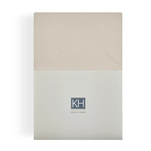 Karaca Home Jersey Fitted Sheet, King, Beige