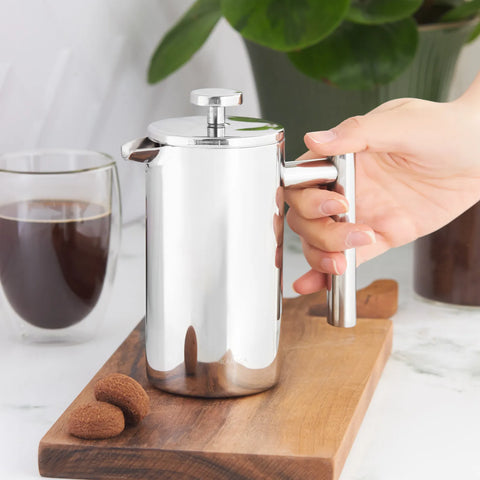 Karaca Stainless Steel Double Wall French Press, 350ml, Silver