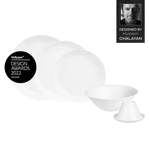 Karaca Hussein Chalayan Digital 6-Piece Fine Pearl Dinner Set, White