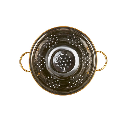 Karaca Troy Enamel Induction Colander, 22cm, Black Gold