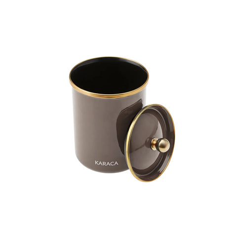 Karaca Troy Enamel Storage Jar, 1300ml, Black Gold