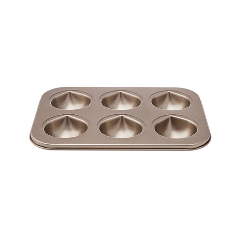 Karaca Pure Metal Muffin Mould, 6 Piece, Multi