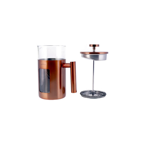 Karaca Borosilicate Glass Copper French Press, 1000ml, Copper Silver