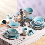 Karaca 30-Piece Reactive Glaze Dinner Set for 6 People, Turquoise