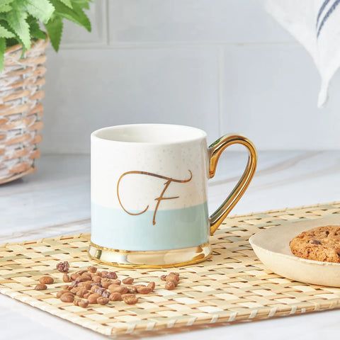 Karaca Letter F Porcelain Mug, 330ml, Multi