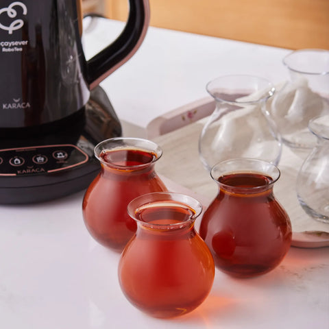 Karaca Tatlıcan by Refika 6 Piece Turkish Tea Set for 6 People, 200ml, Multi