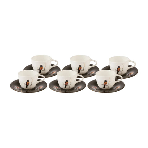 Karaca Fine Pearl Grace 12 Piece Espresso Turkish Coffee Cup for 6 People, 100ml, Multi