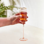 Karaca Gemma Champagne Glass, 220ml, Salmon Pink