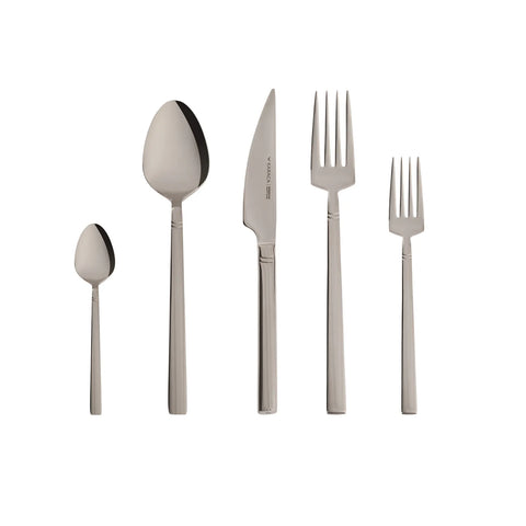 Karaca New Evora 60-Piece Stainless Steel Cutlery Set for 12 People, Silver