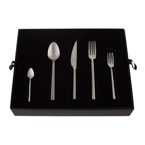 Karaca New Evora 60-Piece Stainless Steel Cutlery Set for 12 People, Silver