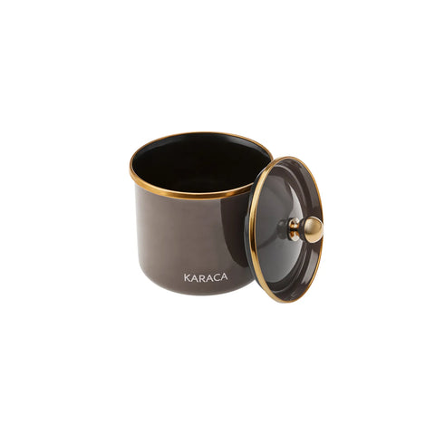 Karaca Troy Enamel Storage Jar, Small, Black Gold