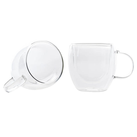 Karaca Double Wall Borosilicate Glass Esspresso Cup Set for 2 People, 80ml, Transparent