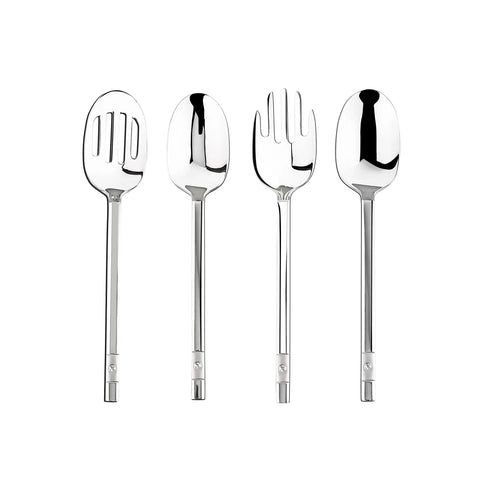 Karaca New Elmas 4 Piece Kitchen Utensil Set, Silver