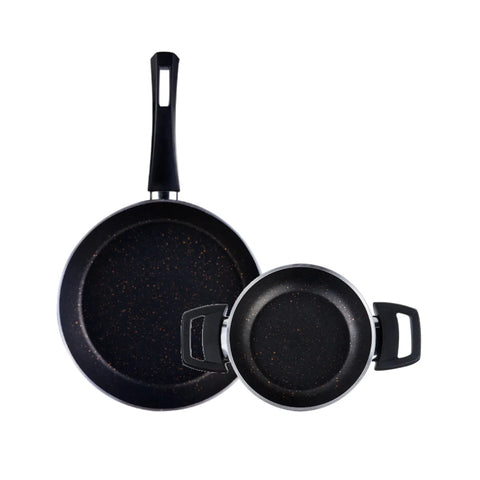 Karaca Blackgold Biogranite 2-Piece Non-Stick Pan Set, Black Gold