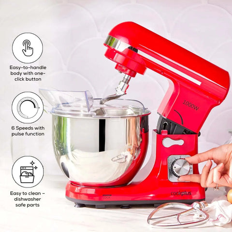 Cookplus Quick Chef Stand Mixer, 5L, 1000W, Red