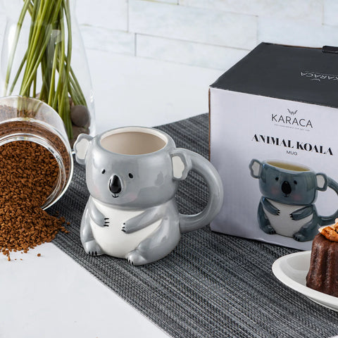 Karaca Animal Koala Stoneware Mug, 352ml, Multi