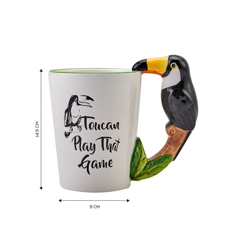 Karaca Animal Parrot Stoneware Mug, 420ml, Multi