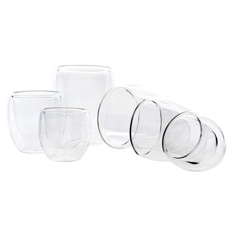 Karaca Double Wall Borosilicate Glass Cup Set for 6 People, Transparent