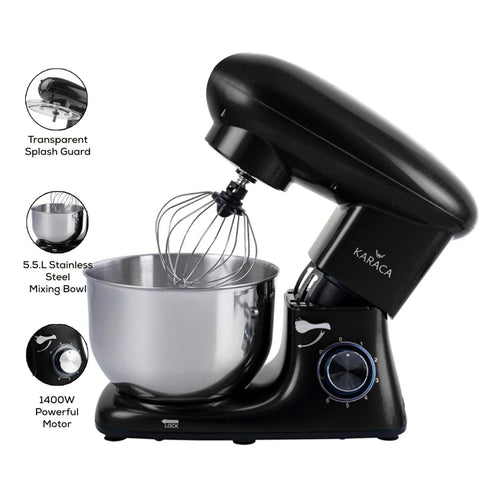 Karaca Multichef Stand Mixer, 5.5L, 1400W, Black