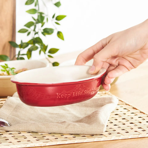 Karaca Elis Ceramic Oven Dish, 19cm, Red