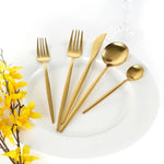 Karaca Orion 30-Piece Stainless Steel Cutlery Set for 6 People, Matte Gold