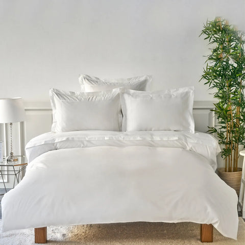 Karaca Home Moonrise Percale Embroidered Duvet Cover Set, Double, White