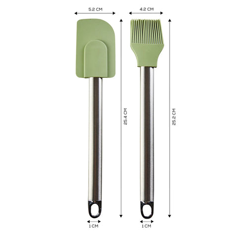 Crick Crack Alp 2 Piece Spatula Set, Green