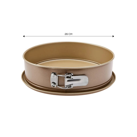 Karaca Hense Metal Springform Cake Tin, 26cm, Brown Cream