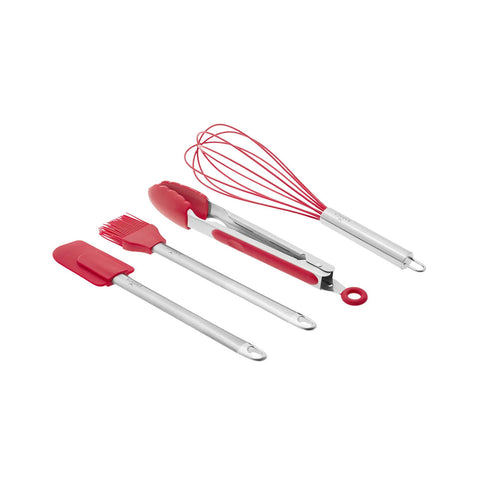 Karaca 10 Piece Cake Baking Utensil Set, Red Silver