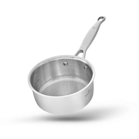 Karaca 3Ply PowerSteel 316+ Stainless Steel Induction Saucepan, 10cm, Silver