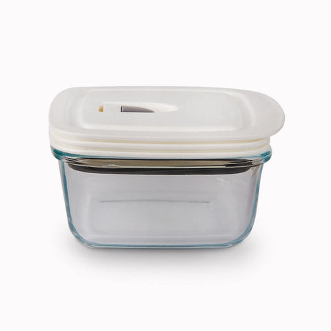 Cookplus Glass Airtight Storage Container, 0.43L, White Transparent