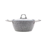 Karaca Vierno Biogranite Stockpot with Lid, 20cm, Grey